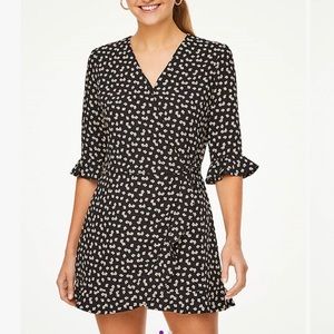 Like new LOFT Black Floral Skirted Romper